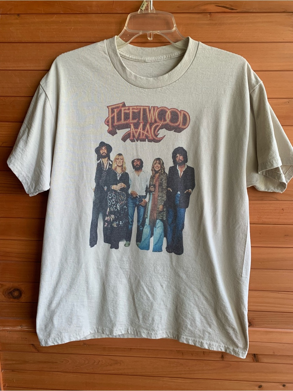 Fleetwood Mac Tan/Cream Tee Shirt, Large